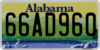 AL license plate 66AD960