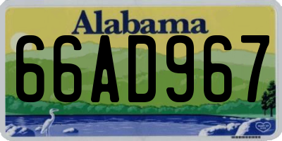 AL license plate 66AD967