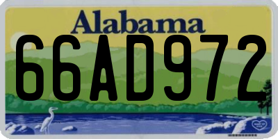 AL license plate 66AD972