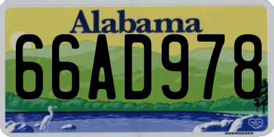 AL license plate 66AD978