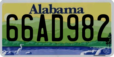 AL license plate 66AD982