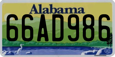 AL license plate 66AD986