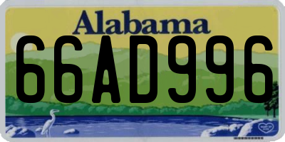 AL license plate 66AD996