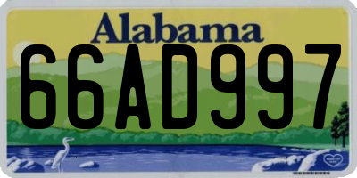 AL license plate 66AD997