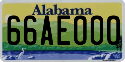 AL license plate 66AE000