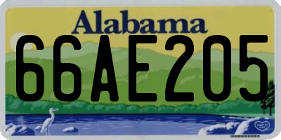 AL license plate 66AE205
