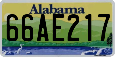 AL license plate 66AE217