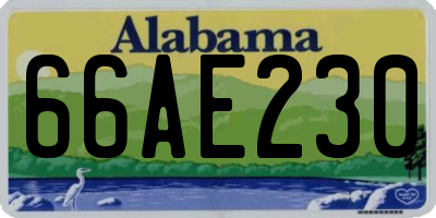 AL license plate 66AE230