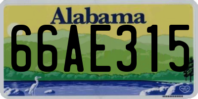 AL license plate 66AE315