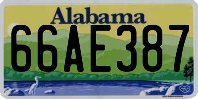 AL license plate 66AE387