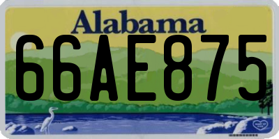 AL license plate 66AE875
