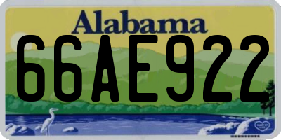 AL license plate 66AE922