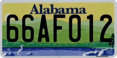 AL license plate 66AF012