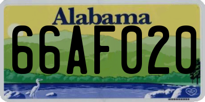 AL license plate 66AF020