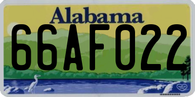 AL license plate 66AF022