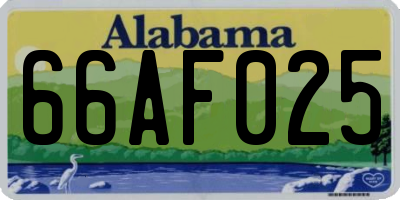 AL license plate 66AF025