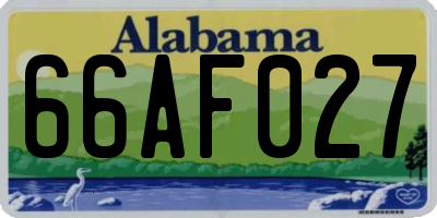 AL license plate 66AF027