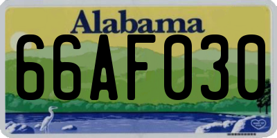 AL license plate 66AF030