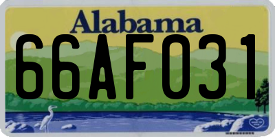 AL license plate 66AF031