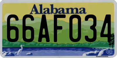 AL license plate 66AF034