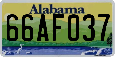 AL license plate 66AF037