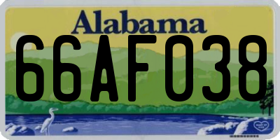 AL license plate 66AF038
