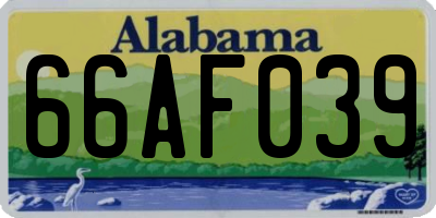 AL license plate 66AF039