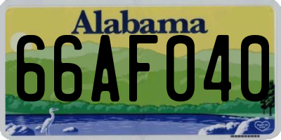 AL license plate 66AF040