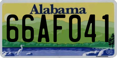 AL license plate 66AF041
