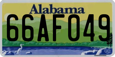 AL license plate 66AF049