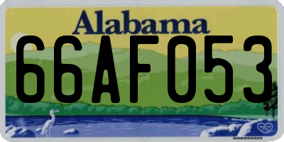 AL license plate 66AF053