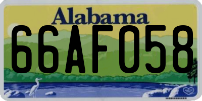 AL license plate 66AF058