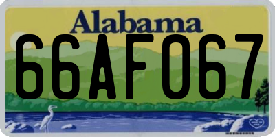 AL license plate 66AF067