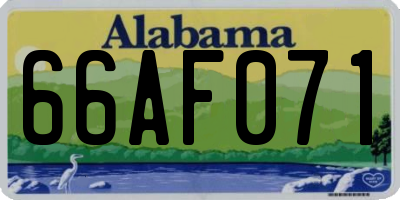AL license plate 66AF071