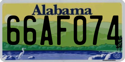 AL license plate 66AF074