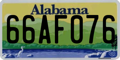 AL license plate 66AF076
