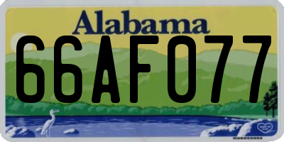 AL license plate 66AF077