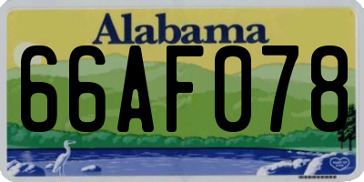 AL license plate 66AF078