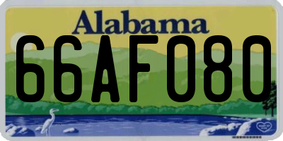 AL license plate 66AF080