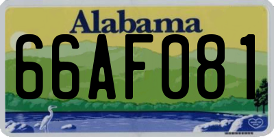 AL license plate 66AF081