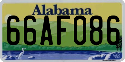 AL license plate 66AF086