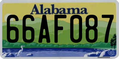 AL license plate 66AF087
