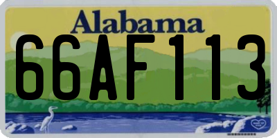 AL license plate 66AF113