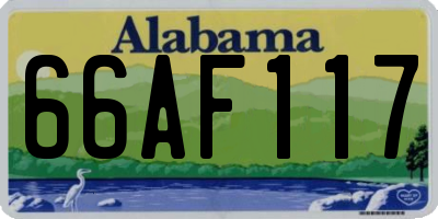 AL license plate 66AF117