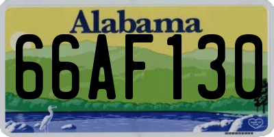 AL license plate 66AF130