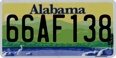 AL license plate 66AF138