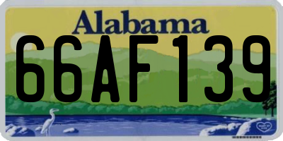 AL license plate 66AF139