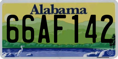 AL license plate 66AF142