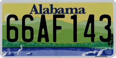AL license plate 66AF143