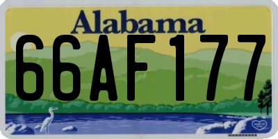 AL license plate 66AF177